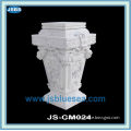 Pure White Garden Stone Pedestal Base With Flower